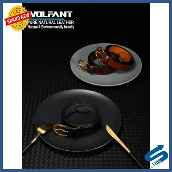 Women's 1.1 Italian Full Grain Leather Belt Gold Buckle Casual Dress